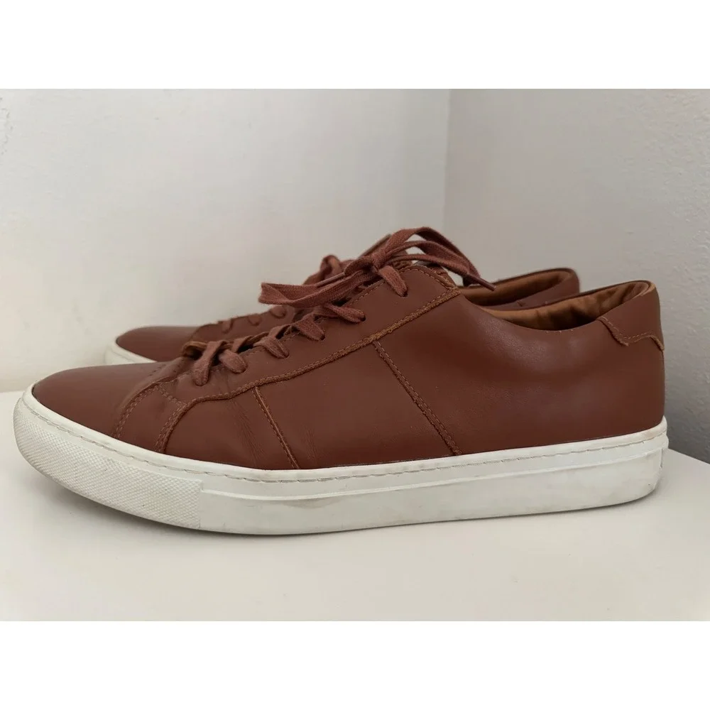 Greats Royale Brown Leather Low Top Sneakers Mens 14 Cuoio Made in Portugal